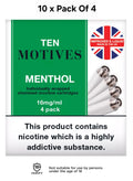 10 x Pack Of 4 Menthol 16mg Cartridges
