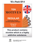 10 x Pack Of 4 Tabacco 16mg Cartridges For Ten Motive Pens