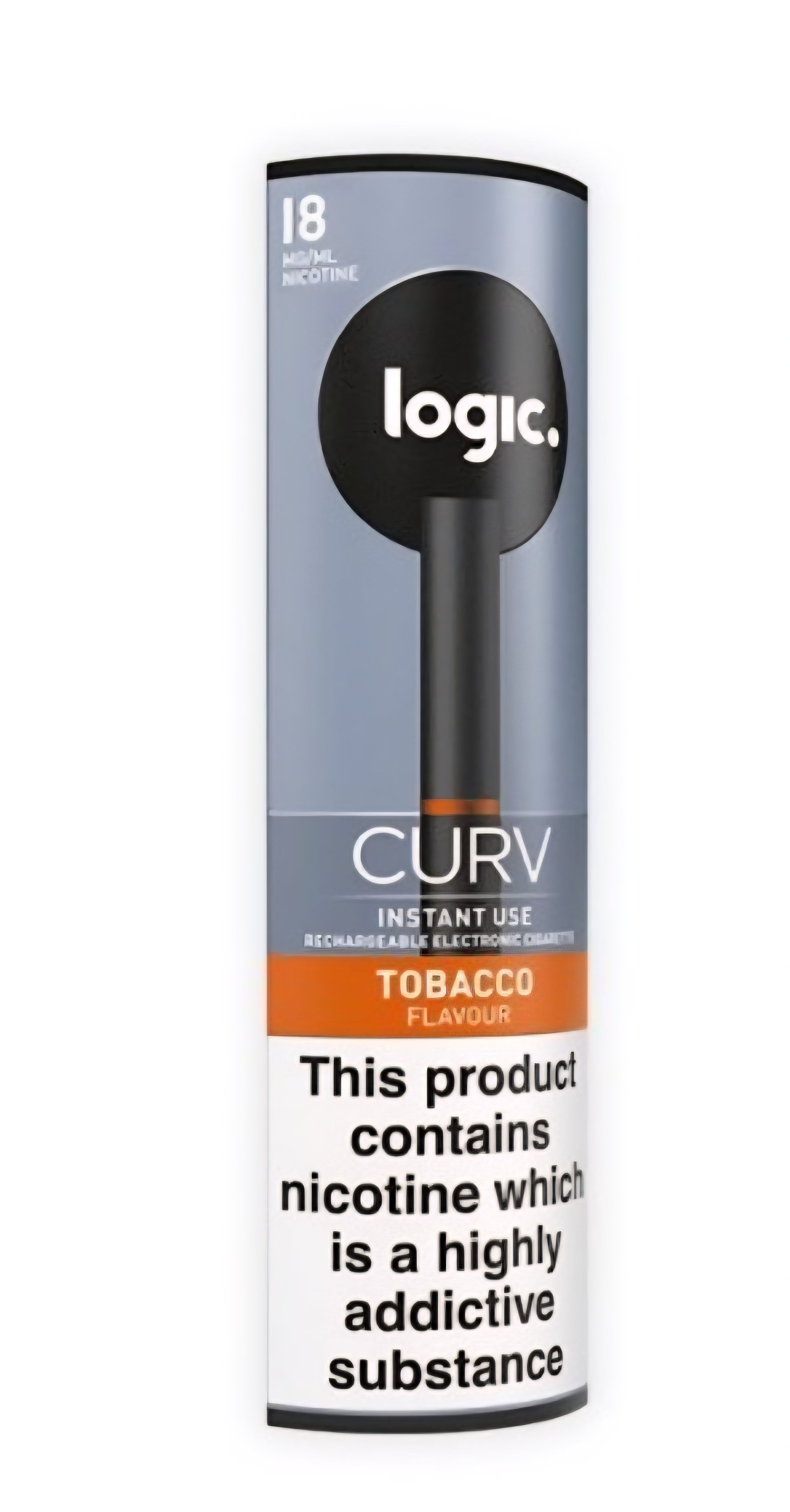 Logic curv E-cigarette 18mg Tabacco starter kit